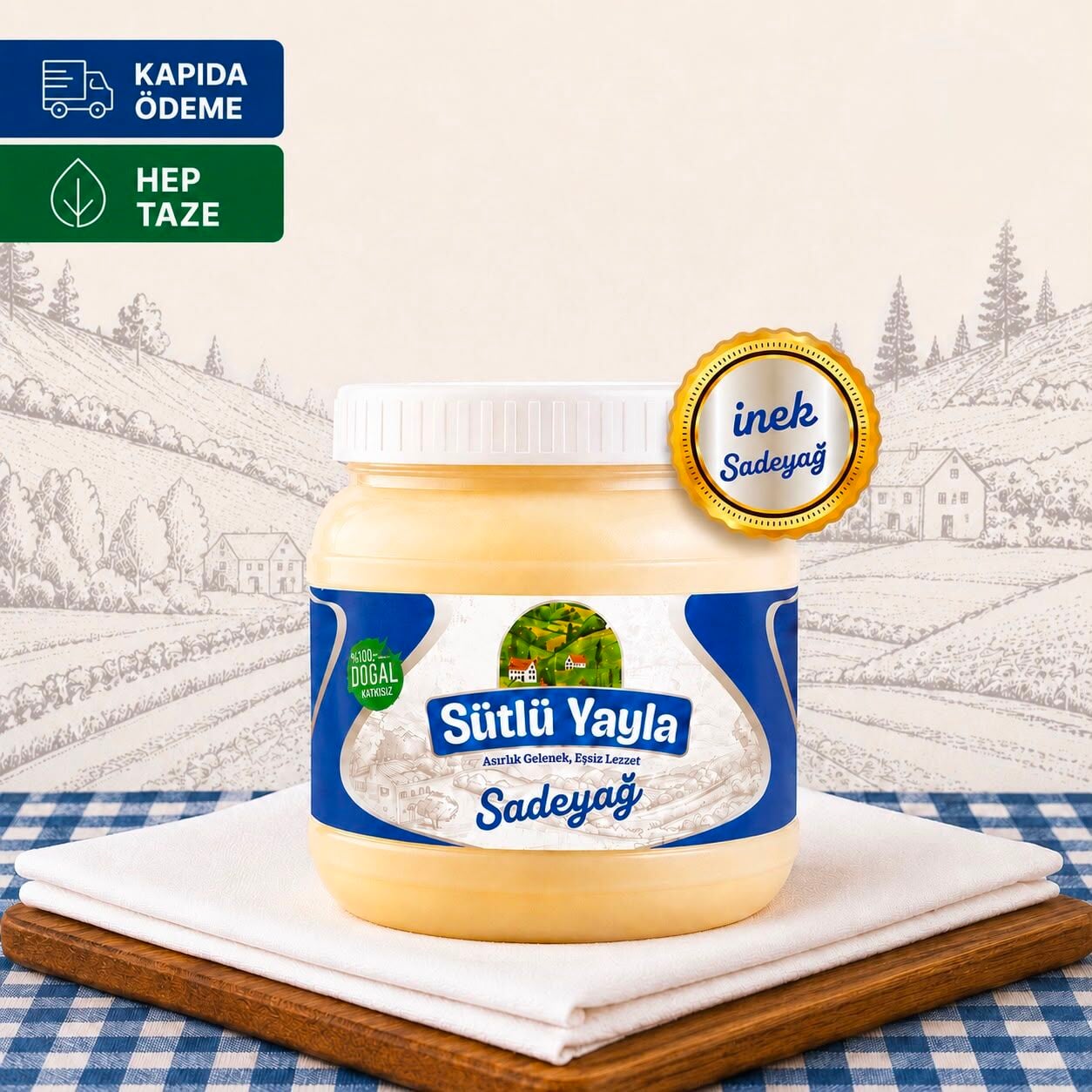 İnek Sadeyağ 750 Gram  - Sütlü Yayla