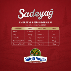İnek Koyun Gurme Sadeyağ 5 Kg - Sütlü Yayla