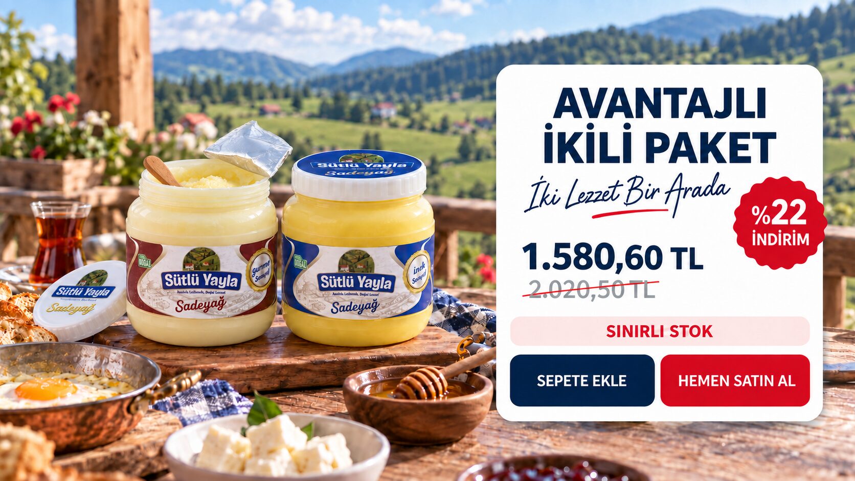 Avantajlı İkili Paket – İnek ve Gurme Sadeyağ